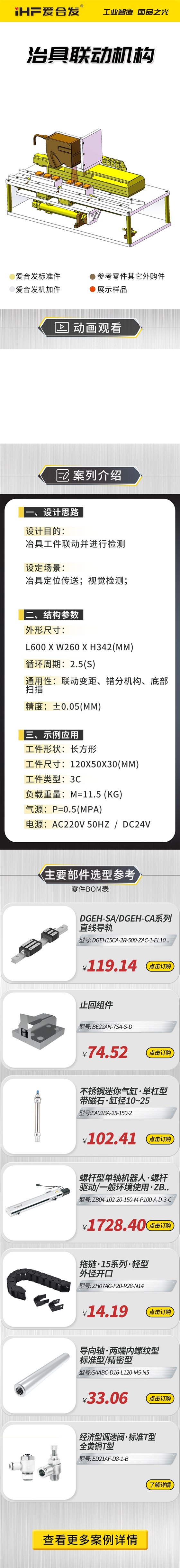 愛合發：案例介紹，治具聯動機構！