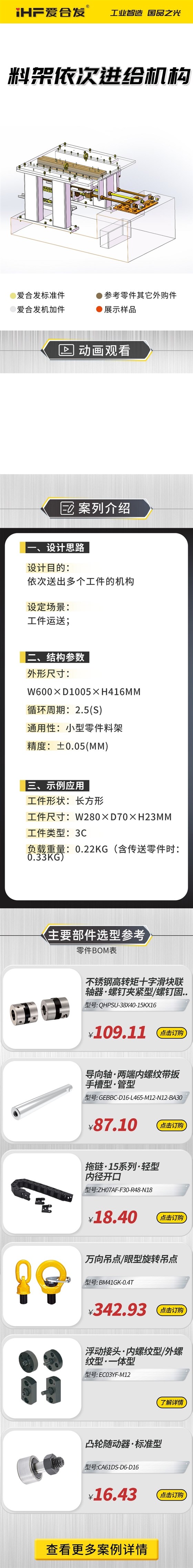 愛合發：案例介紹，料雜架依次進給機構！